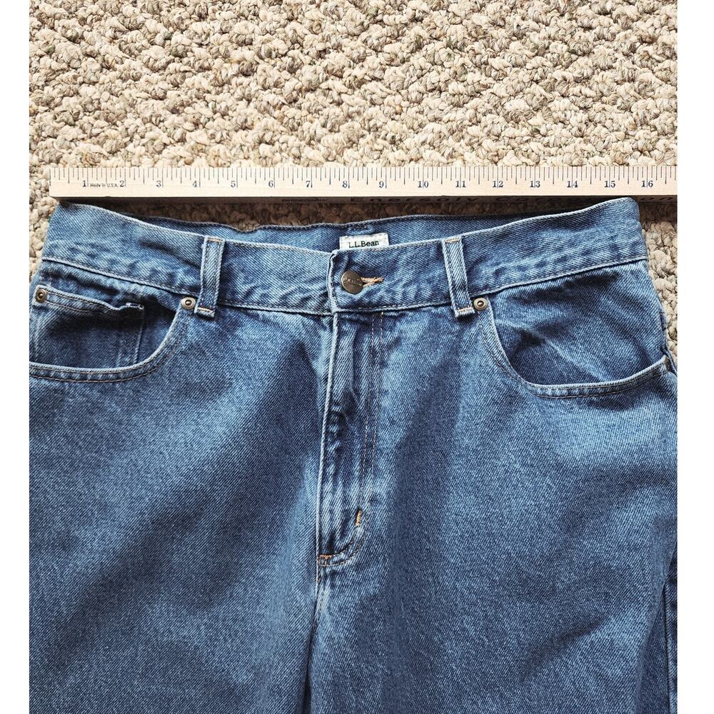 L. L. Bean Women's Size 14 Original Fit Straight Leg Blue Denim Jeans - Picture 7 of 9